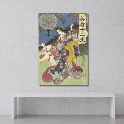 Segno Della Lepre Utagawa Kuniyoshi ukn42 quadro stampato su tela