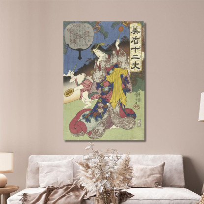 Segno Della Lepre Utagawa Kuniyoshi ukn42 quadro stampato su tela