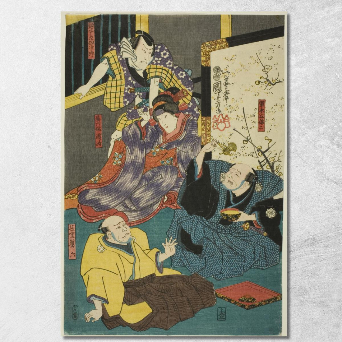Gli Attori Arashi Kichisaburo Utagawa Kuniyoshi ukn43 quadro stampato su tela