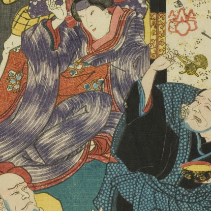 Gli Attori Arashi Kichisaburo Utagawa Kuniyoshi ukn43 quadro stampato su tela
