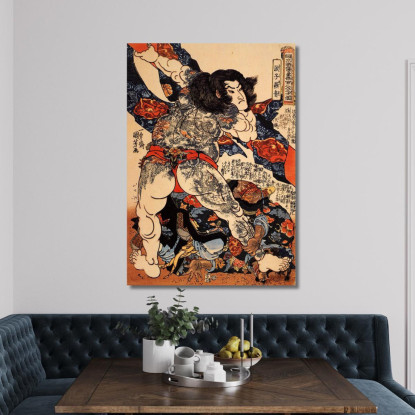Lotta Utagawa Kuniyoshi ukn46 quadro stampato su tela