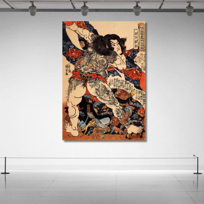 Lotta Utagawa Kuniyoshi ukn46 quadro stampato su tela