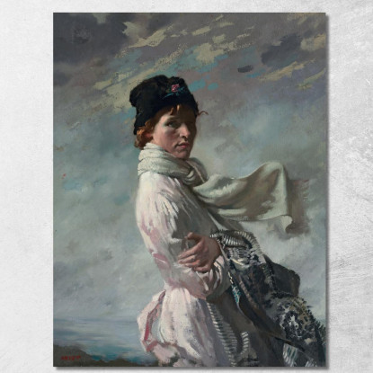 Nella Baia Di Dublino Ritratto Della Moglie Dell'Artista William Orpen wrp42 quadro stampato su tela