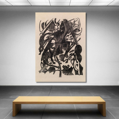 Nascita Dei Lupi Franz Marc fmr4 quadro stampato su tela