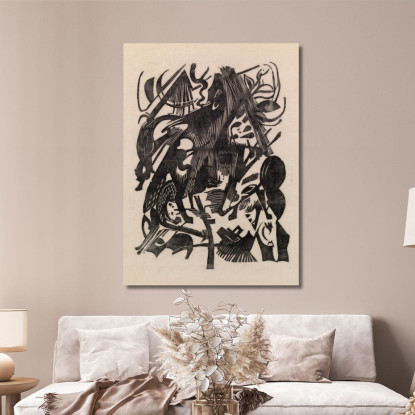Nascita Dei Lupi Franz Marc fmr4 quadro stampato su tela