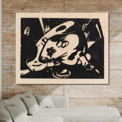 Toro Franz Marc fmr6 quadro stampato su tela