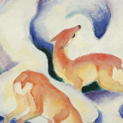 Cervi Nella Neve Franz Marc fmr12 quadro stampato su tela