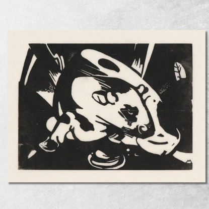 Il Toro Franz Marc fmr13 quadro stampato su tela