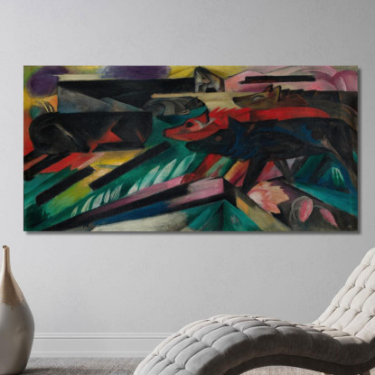 I Lupi Della Guerra Nei Balcani Franz Marc fmr14 quadro stampato su tela