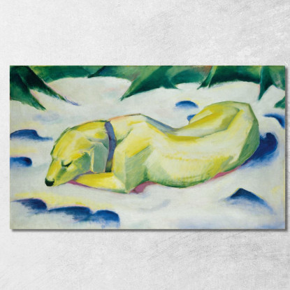Cane Sdraiato Nella Neve Franz Marc fmr15 quadro stampato su tela