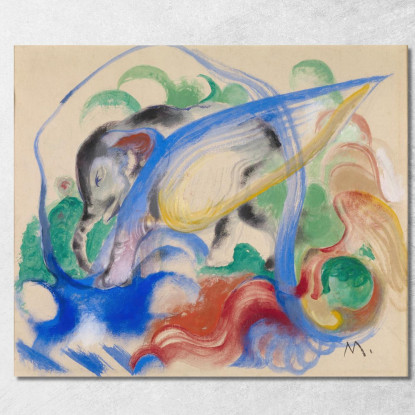 Animale Fatato  Franz Marc fmr19 quadro stampato su tela