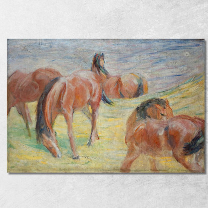 Cavalli Al Pascolo I Franz Marc fmr22 quadro stampato su tela