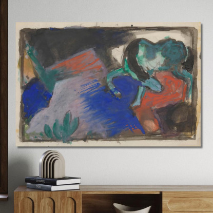 Cavallo Verde Nel Paesaggio Franz Marc fmr23 quadro stampato su tela