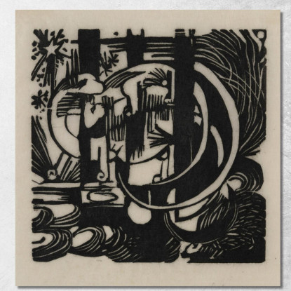 Lucertole Franz Marc fmr33 quadro stampato su tela