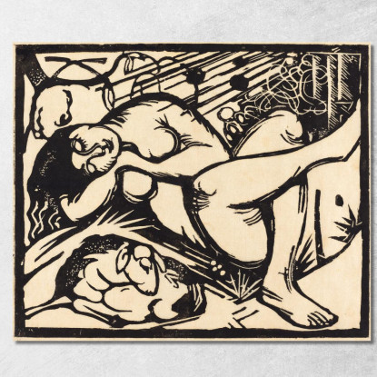 Pastorella Dormiente Franz Marc fmr45 quadro stampato su tela