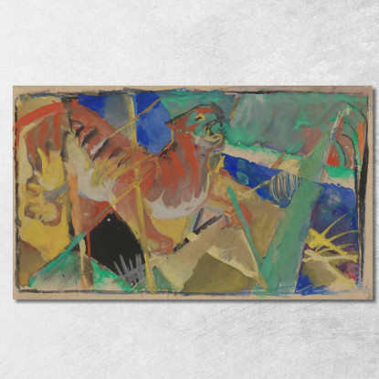 Tigre Nella Giungla Franz Marc fmr57 quadro stampato su tela