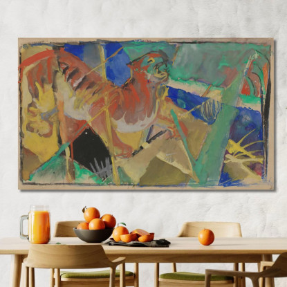 Tigre Nella Giungla Franz Marc fmr57 quadro stampato su tela