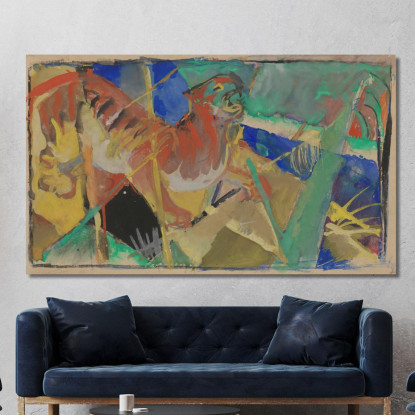 Tigre Nella Giungla Franz Marc fmr57 quadro stampato su tela