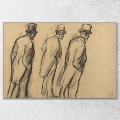 Tre Studi Di Ludovic Halévy Standing Edgar Degas edg278 quadro stampato su tela