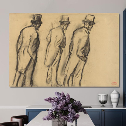 Tre Studi Di Ludovic Halévy Standing Edgar Degas edg278 quadro stampato su tela