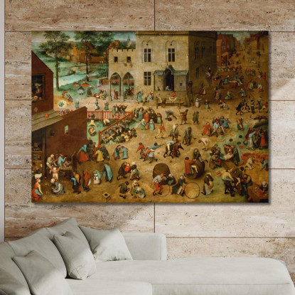 Giochi Per Bambini Pieter Bruegel pbr7 quadro stampato su tela