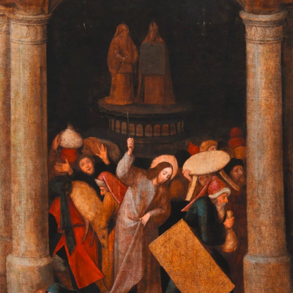 Cristo Espelle I Venditori Ambulanti Dal Tempio Pieter Bruegel pbr9 quadro stampato su tela