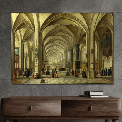 L'Interno Di Una Chiesa Gotica Guardando Ad Est Pieter Bruegel pbr11 quadro stampato su tela