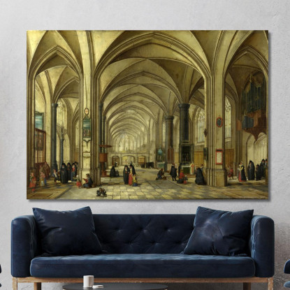 L'Interno Di Una Chiesa Gotica Guardando Ad Est Pieter Bruegel pbr11 quadro stampato su tela