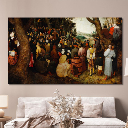 Il Sermone Di San Giovanni Battista Pieter Bruegel pbr17 quadro stampato su tela
