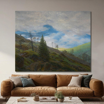 Sunburst Sui Monti Dei Giganti. Sunburst Sui Monti Dei Giganti Caspar David Friedrich cdf29 quadro stampato su tela
