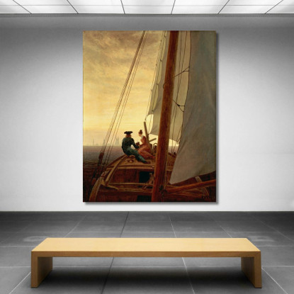 Sulla Barca A Vela Caspar David Friedrich cdf31 quadro stampato su tela