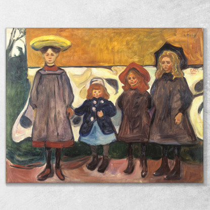 Quattro Ragazze A Åsgårdstrand Edvard Munch em2 quadro stampato su tela
