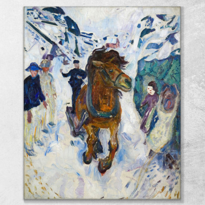 Cavallo Al Galoppo Edvard Munch em3 quadro stampato su tela