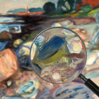 Riva Con La Casa Rossa Edvard Munch em6 quadro stampato su tela