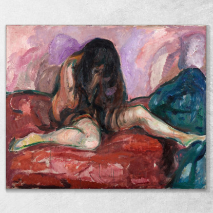 Nudo Piangente Edvard Munch em29 quadro stampato su tela