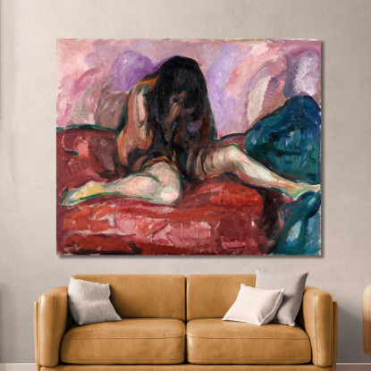 Nudo Piangente Edvard Munch em29 quadro stampato su tela