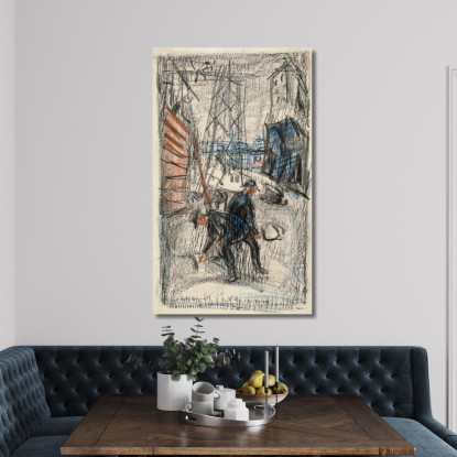 Lavoratori In Strada Edvard Munch em52 quadro stampato su tela