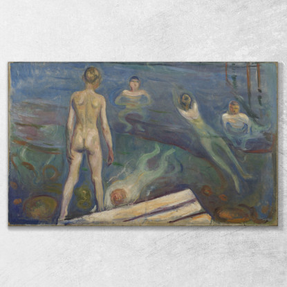 Ragazzi Al Bagno Edvard Munch em58 quadro stampato su tela