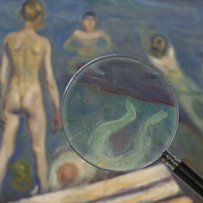 Ragazzi Al Bagno Edvard Munch em58 quadro stampato su tela