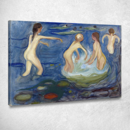 Ragazze Al Bagno Edvard Munch em59 quadro stampato su tela