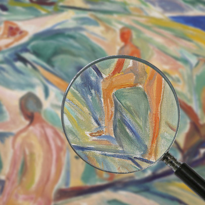 Uomini Che Fanno Il Bagno Sulle Rocce Edvard Munch em62 quadro stampato su tela