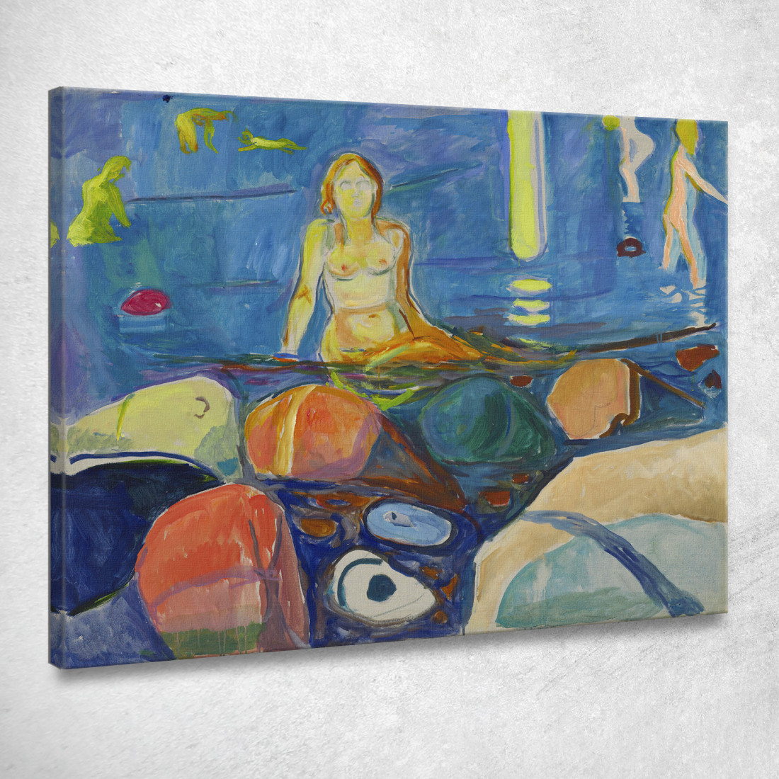 Donna Al Bagno E Bambini Edvard Munch em64 quadro stampato su tela