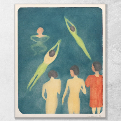 Ragazzi Che Fanno Il Bagno 1896 Edvard Munch em73 quadro stampato su tela