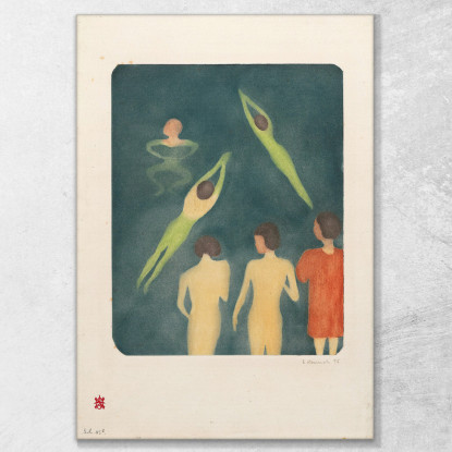 Ragazzi Che Fanno Il Bagno Edvard Munch em75 quadro stampato su tela