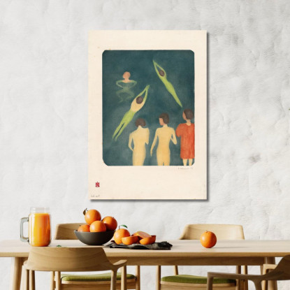 Ragazzi Che Fanno Il Bagno Edvard Munch em75 quadro stampato su tela