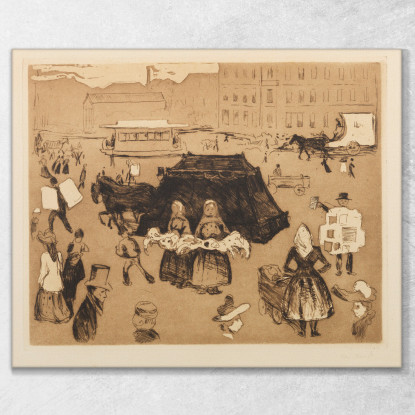 Il Carro Funebre. Potsdamer Platz Edvard Munch em91 quadro stampato su tela