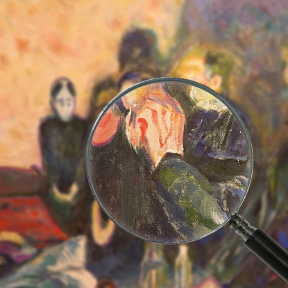 Dodskamp Edvard Munch em100 quadro stampato su tela