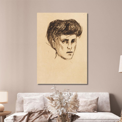 Frauenkopf Edvard Munch em120 quadro stampato su tela