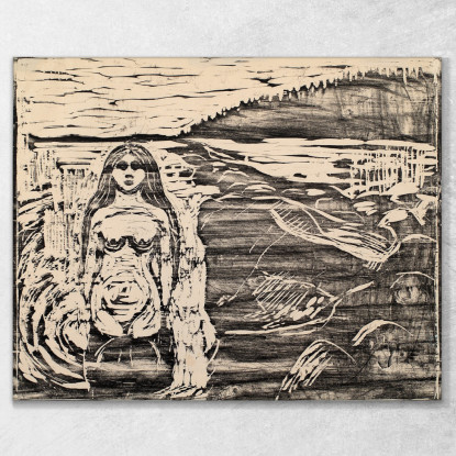 Ragazza Che Fa Il Bagno Edvard Munch em128 quadro stampato su tela