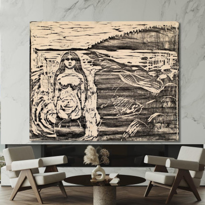 Ragazza Che Fa Il Bagno Edvard Munch em128 quadro stampato su tela